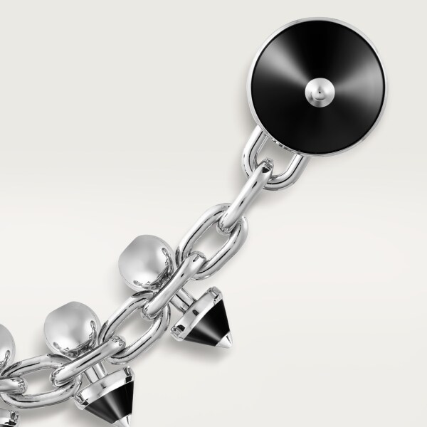 Clash [Un]limited chain pocket gem Rhodium-finish white gold, onyx, diamonds.